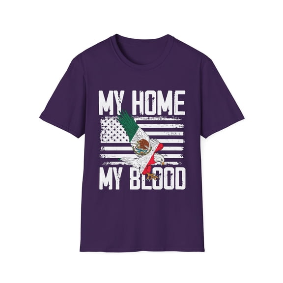Humorous Mexican Vacationers Saying Patriotic Flag Lover Novelty Mexico American Flag Patriotism Enthusiast Unisex Softstyle T-Shirt