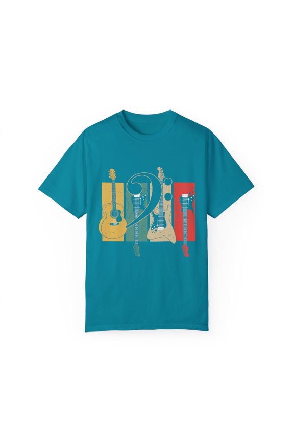 Humorous Musical Instruments Melodious Harmonious Player Hilarious Acoustic Electro-Acoustic Guitars Enthusiastic Unisex Garment-Dyed T-shirt