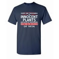 thumbnail image 1 of Humorous Navy T-Shirt with Vegetarian Joke Design for Everyday Fun, 1 of 5