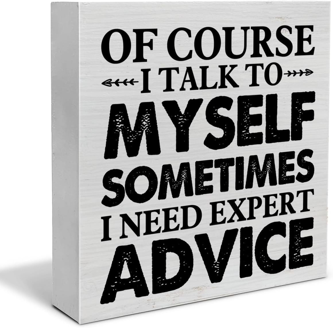 Humorous Office Decorative Wooden Box Sign Talk to Myself Sometimes I ...