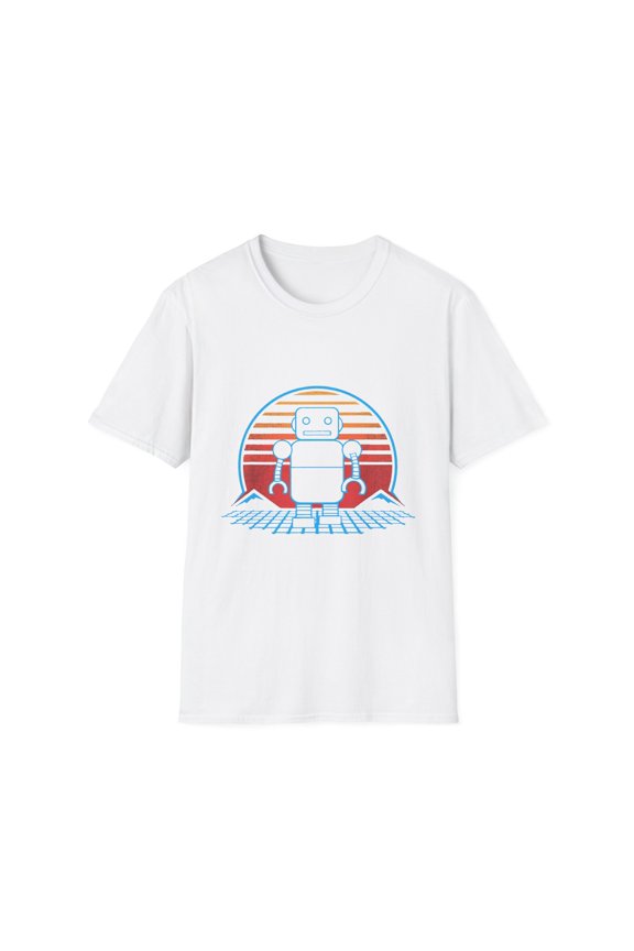 Humorous Old-Fashioned Automated AI Machines Hilarious Nostalgic Robot Lover Men Women Unisex Softstyle T-Shirt