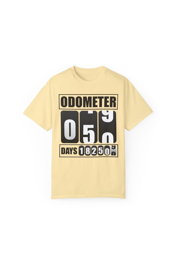 Humorous Oldometer 50 Years Old Celebrants Gifts | Hilarious Celebrater Sayings Pun Men Women Unisex Garment-Dyed T-shirt