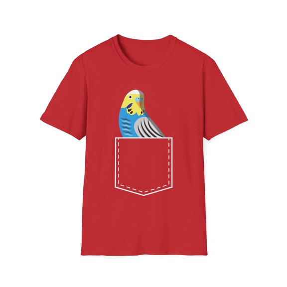 Humorous Parakeets And Parrots Enthusiasts Gift | Hilarious Birds Pocket Graphic Men Women Unisex Softstyle T-Shirt
