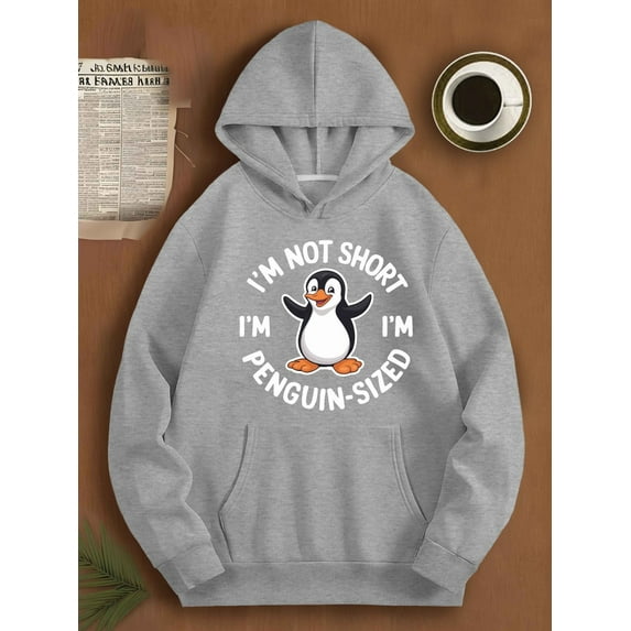 Humorous Penguin print cute pattern Women's Hoodies spring and autumn streetwear