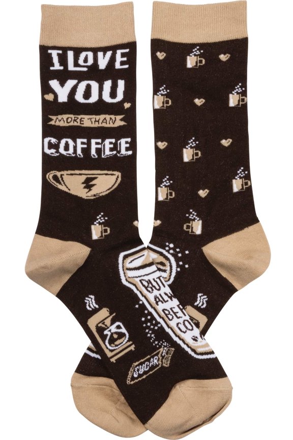 Humorous Quote Socks Unisex One Size Primitives by Kathy (Coffee)