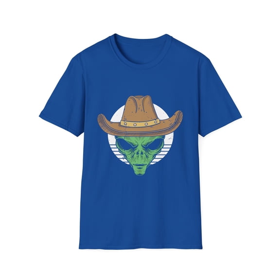 Humorous Rancher Aliens All Hallows Eve Disguise Costume Novelty Trickster Spooky Creatures Themed Outfit Unisex Softstyle T-Shirt