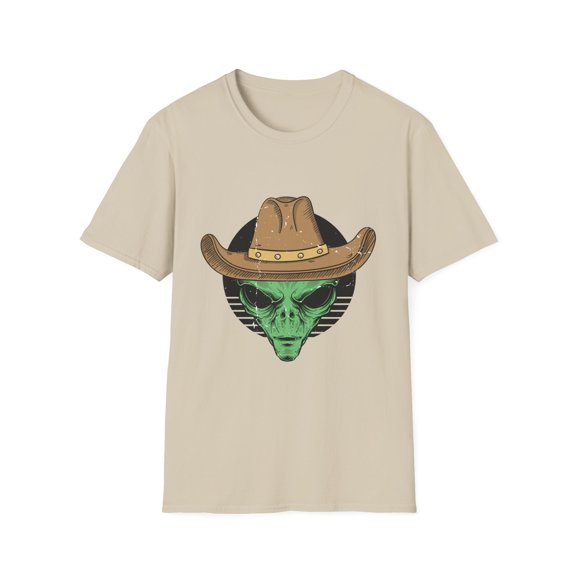 Humorous Rancher Aliens All Hallows Eve Disguise Costume Novelty Trickster Spooky Creatures Themed Outfit Unisex Softstyle T-Shirt