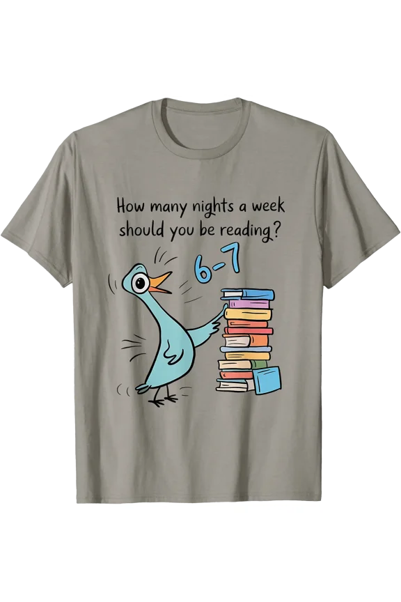 Humorous Reading Question Meme Cartoon Bird T-Shirt for Teachers & Book Lovers