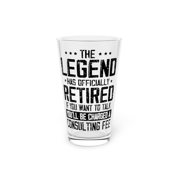 Humorous Retired Appreciation Resign Grandpa Grandma Cute Novelty Veteran Serviceman Volunteer Pension Patriotic Pint Glass, 16oz