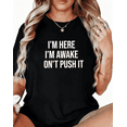 thumbnail image 1 of Humorous Slogan Graphic Minimalist & Versatile Tee T-Shirt Top Print Short Sleeve Round Neck Black S-5XL, 1 of 5