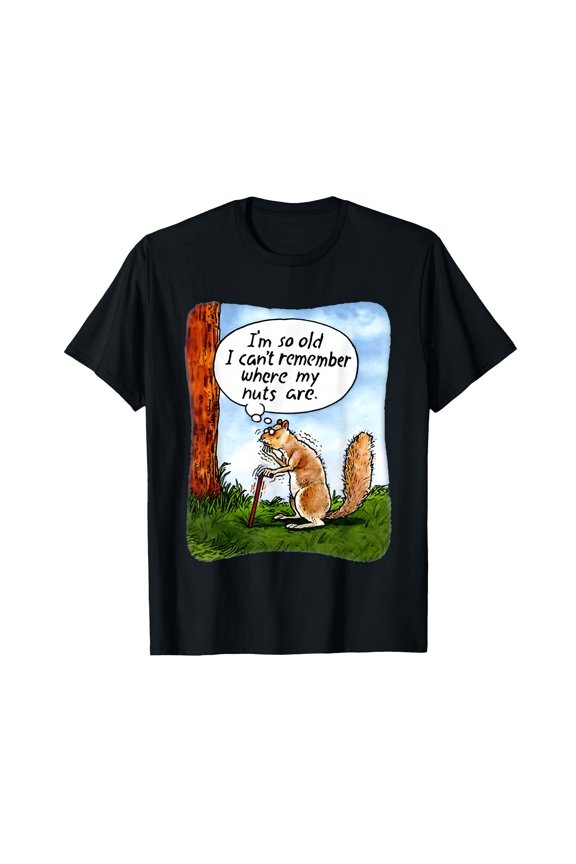 Humorous Squirrel Forgetfulness T-Shirt for Fun and Laughter