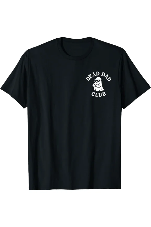 Humorous Sunglass Ghost T-Shirt - "Tell My Dad Haunt Me" Playful Style