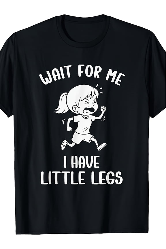 Humorous T-Shirt with a Funny Short Legs Meme - Retro Style, 'Wait for Me, I Have Short Legs'. Perfect for a Casual Round Neck Tee with a Short Graphic, Machine Washable for Men
