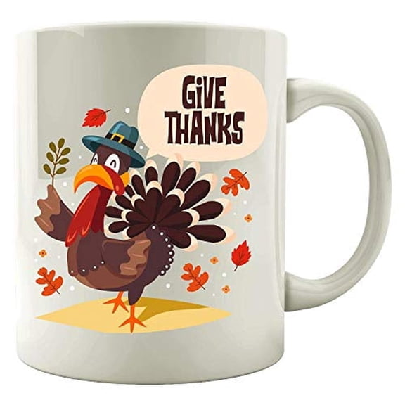 Thanksgiving Turkey Feast 11 oz Coffee Mug - Humorous Holiday Gift White Ceramic