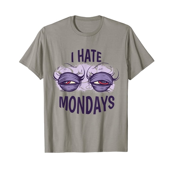 Humorous Tired Eyes Graphic T-Shirt Comfort Colors for Casual Monday Wear