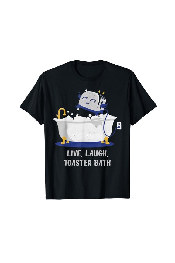 Humorous Toaster Bath Design T-Shirt for Fun and Laughter