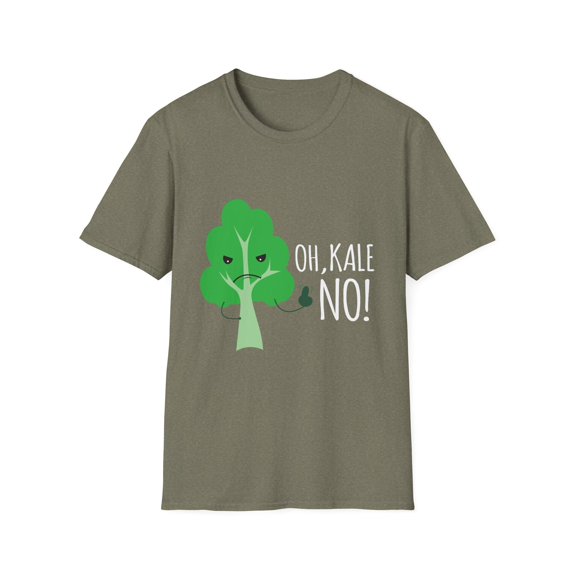 Humorous Vegetarians Lifestyle Graphic Gift Funny Oh Kale No Vegan Pun Hilarious Memes Men Women Unisex Softstyle T-Shirt