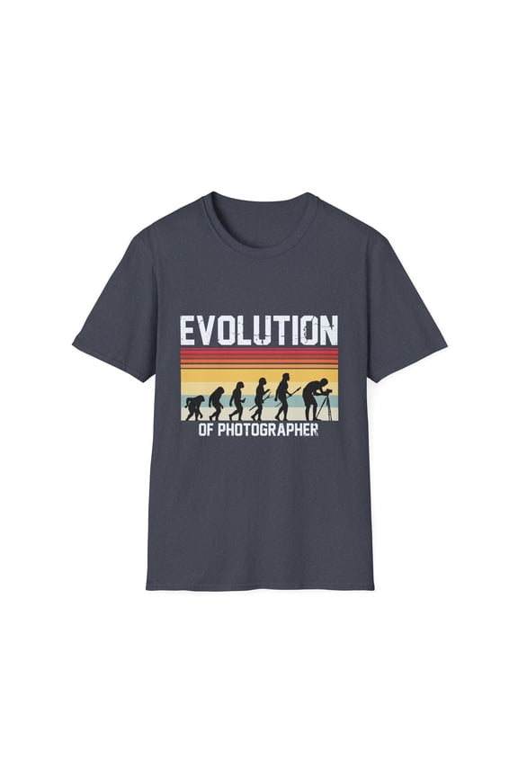 Humorous Vintage Darwinism Evolutionary Photo Enthusiast Novelty Old-Fashioned Nostalgic Portraitist Fan Unisex Softstyle T-Shirt