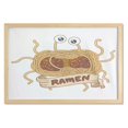 thumbnail image 1 of Humorous Wall Art with Frame, Cartoon Design Image of Flying Spaghetti Monster with Ramen Written Ribbon, Printed Fabric Poster for Bathroom Living Room, 35" x 23", Multicolor, by Ambesonne, 1 of 2