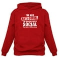 thumbnail image 1 of Humorous Women's Hoodie: Not Anti-Social I'm Selectively Social Personality Comfortable & Stylish Women Hoodie Medium Red, 1 of 5