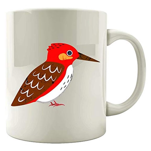 Woodpecker 11 oz Coffee Mug - Unique Bird Design for Nature Lovers White Ceramic Gift