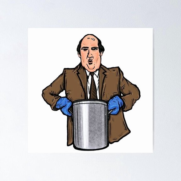 Humorous Workplace Sitcom Spill Chili Kitchen Disaster Scene Wall Art Home Decor, Unframed Poster