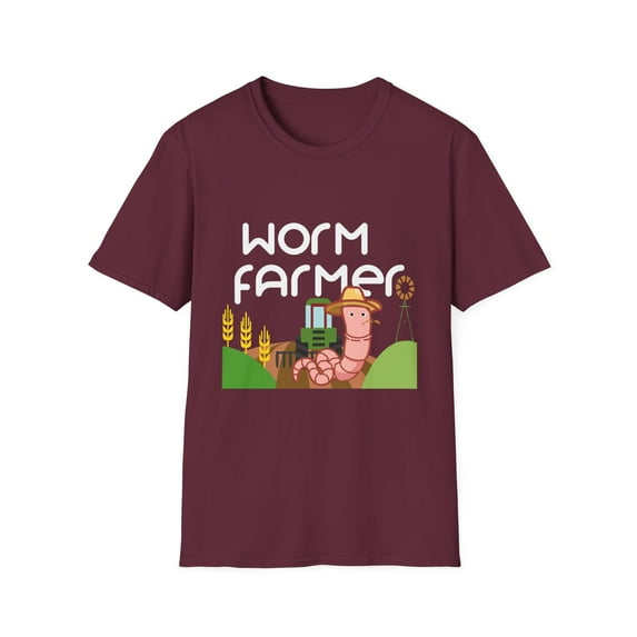 Humorous Worms Farming Composting Gift Vintage Worm Farmer Verniculture Crops Men Women Unisex Softstyle T-Shirt