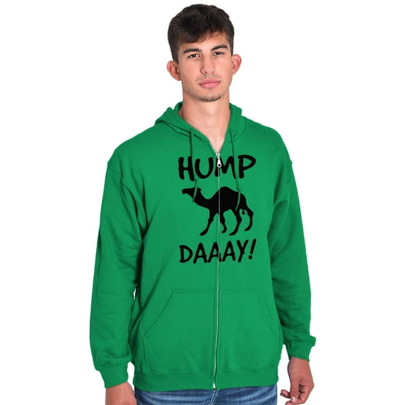 Hump Day Camel Wednesday Weekday Zip Up Hoodie Men's Women's Brisco Brands 5X