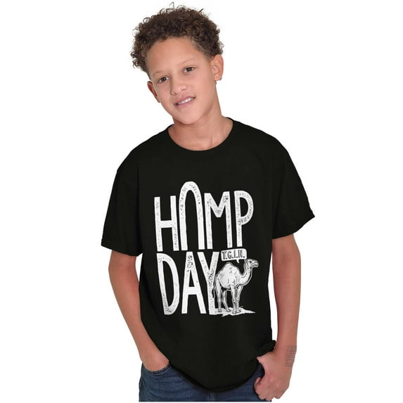 Hump Day Funny Camel Office Workout Crewneck T Shirts Boy Girl Teen Brisco Brands L