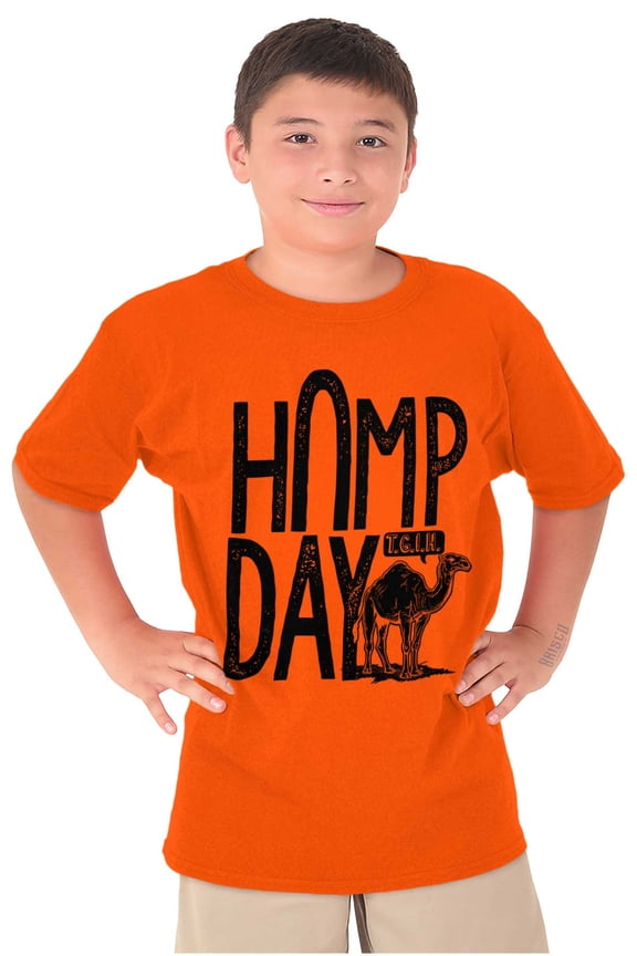 Hump Day Funny Camel Office Workout Crewneck T Shirts Boy Girl Teen Brisco Brands L
