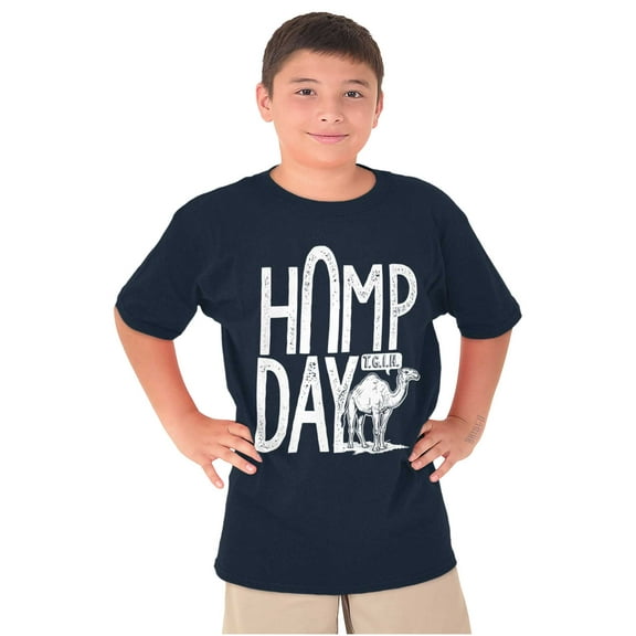 Hump Day Funny Camel Office Workout Crewneck T Shirts Boy Girl Teen Brisco Brands XS