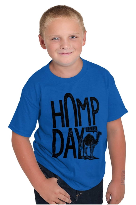 Hump Day Funny Camel Office Workout Crewneck T Shirts Boy Girl Teen Brisco Brands XS