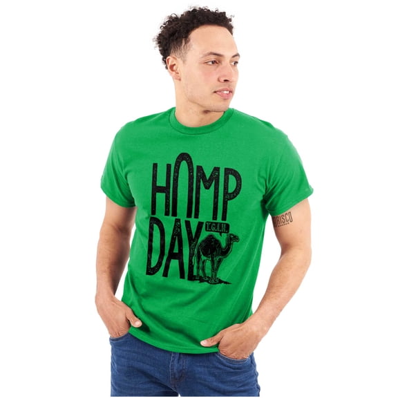 Hump Day Funny Camel Office Workout Plus Size Crewneck Graphic Tee Shirt Brisco Brands 3X