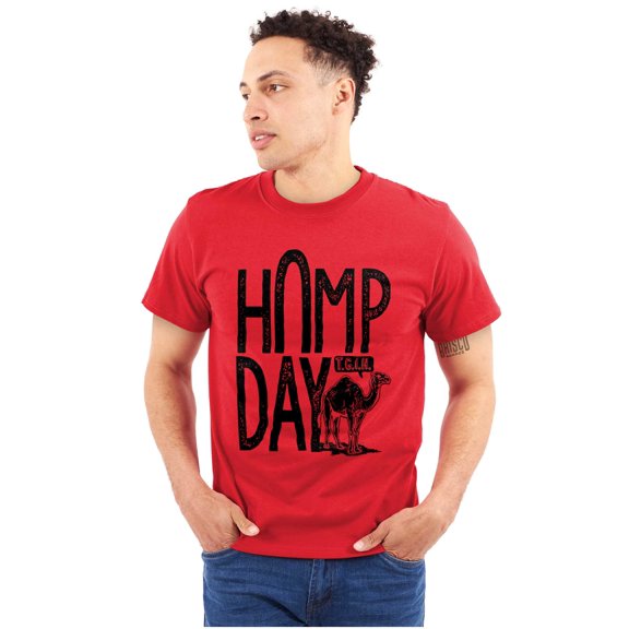Hump Day Funny Camel Office Workout Plus Size Crewneck Graphic Tee Shirt Brisco Brands 3X