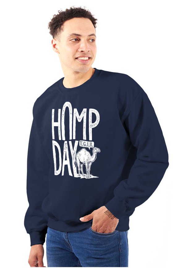 Hump Day Funny Camel Office Workout Sweatshirt for Men or Women Brisco Brands L