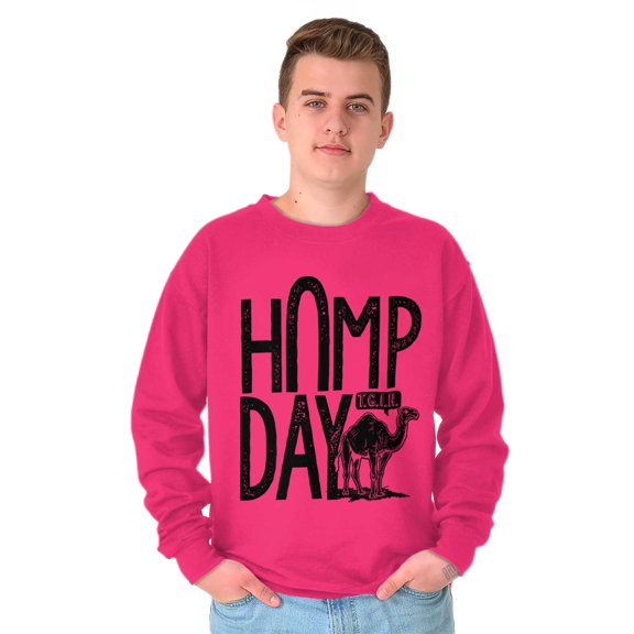 Hump Day Funny Camel Office Workout Sweatshirt for Men or Women Brisco Brands L