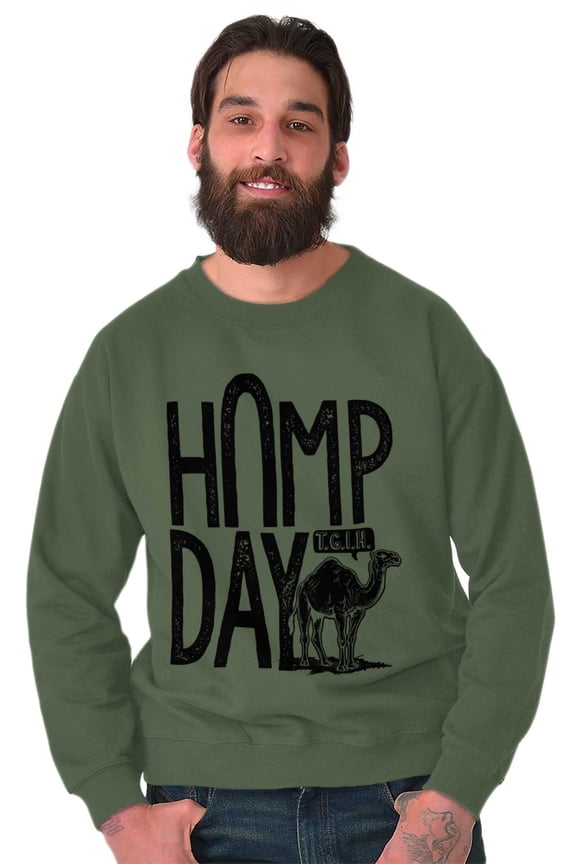 Hump Day Funny Camel Office Workout Unisex Plus Fleece Graphic Sweatshirt Brisco Brands 3X