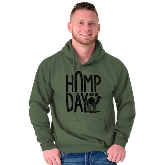 Hump Day Funny Camel Office Workout Unisex Plus Fleece Graphic Hoodie Brisco Brands 2X