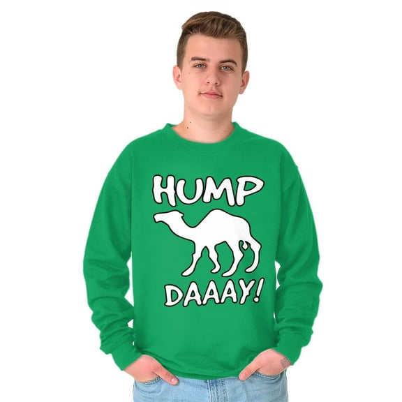 Hump Day Funny Wednesday Camel Gym Unisex Plus Fleece Graphic Sweatshirt Brisco Brands 3X