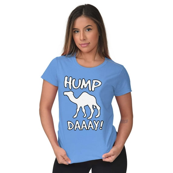 Hump Day Funny Wednesday Camel Gym Women's T Shirt Ladies Tee Brisco Brands L