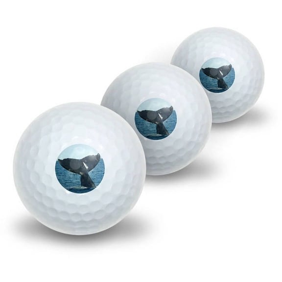 Humpback Tail Ocean Whale Watching Novelty Golf Balls, 3pk