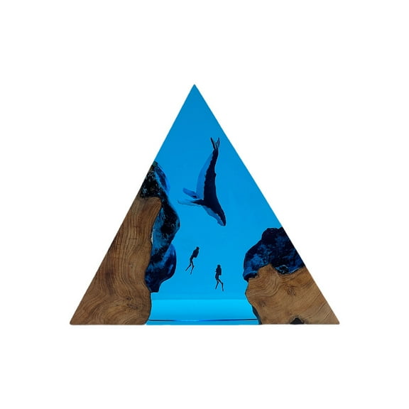 Humpback Whale Diver Epoxy Resin Decor Creative Night Lamp Perfect Gift