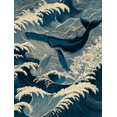thumbnail image 1 of Humpback Whale Ocean Waves Canvas Wall Art, Coastal Nautical Decor for Living Room Bedroom Office, 1 of 8