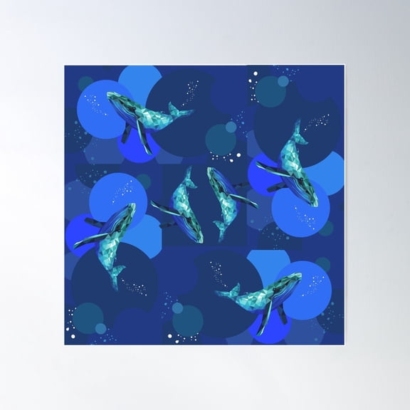 Humpback Whale Poster Wall Art, Modern Wall Decor For Living Room Bedroom, 24x24 UNFRAMED