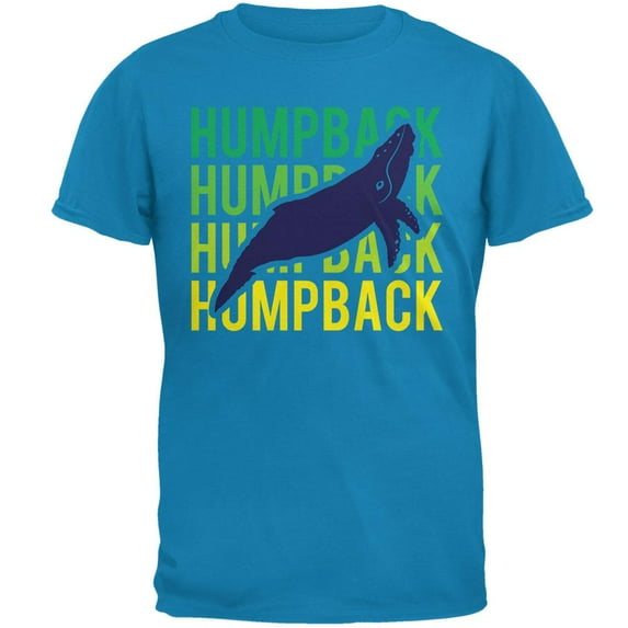 Humpback Whale Stacked Repeat Mens T Shirt Sapphire LG
