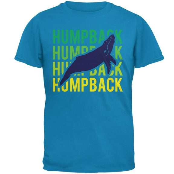 Humpback Whale Stacked Repeat Mens T Shirt Sapphire MD
