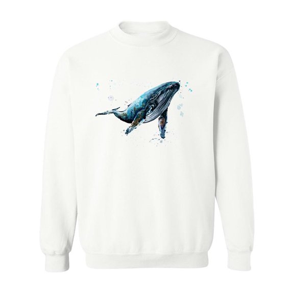 Humpback Whale Watercolor. Sweatshirt Men -Image by Shutterstock, Male 5X-Large