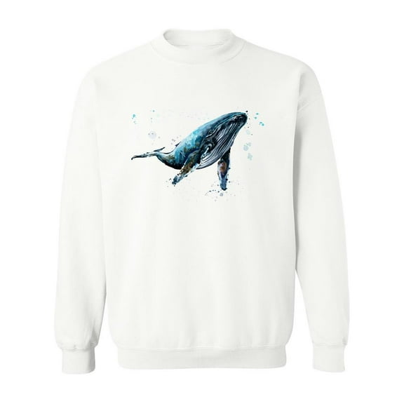 Humpback Whale Watercolor. Sweatshirt Men -Image by Shutterstock, Male x-Large