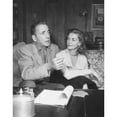thumbnail image 1 of Humphrey Bogart And Lauren Bacall In Their Living Room. May 1955. (Csu20157321) History (24 x 36), 1 of 2