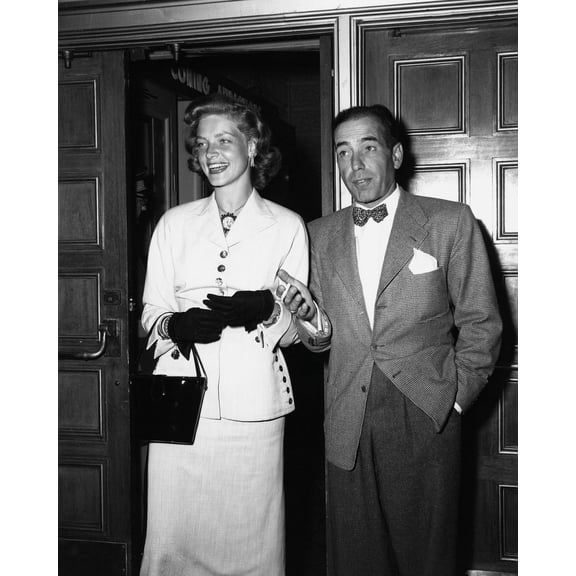 Humphrey Bogart Candid Off-Screen With Wife Lauren Bacall 1950's 24x36 Classic Hollywood Poster